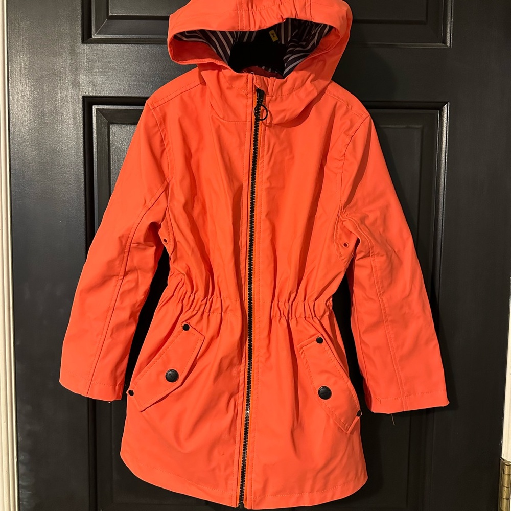 Urban Republic Girls’ Anorak Rain Jacket — bright sherbet color, Size M (5/6)
